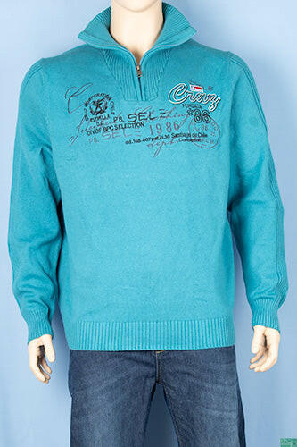 Men’s full sleeve casual fit high neck 1/4 zip sweater.