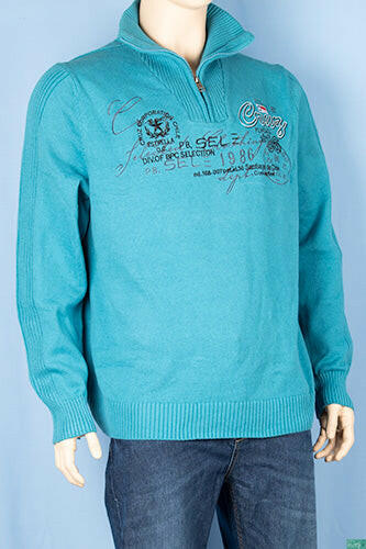 Men’s full sleeve casual fit high neck 1/4 zip sweater.