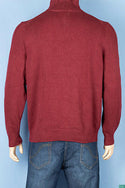 Men’s full sleeve casual fit high neck 1/4 zip sweater.