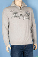Men’s full sleeve casual fit high neck 1/4 zip sweater.