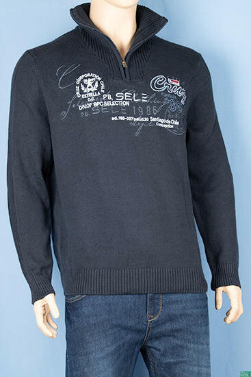 Men’s full sleeve casual fit high neck 1/4 zip sweater.