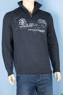 Men’s full sleeve casual fit high neck 1/4 zip sweater.