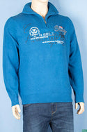 Men’s full sleeve casual fit high neck 1/4 zip sweater.