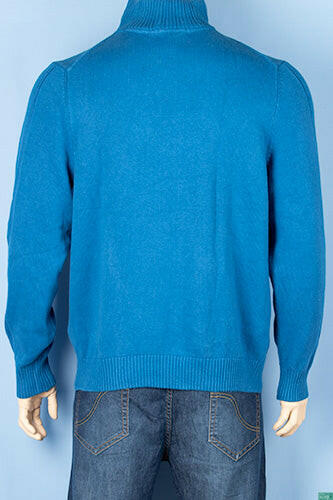 Men’s full sleeve casual fit high neck 1/4 zip sweater.