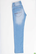 Men's slim fit Jeans Pants in various shades of Denim Blue.