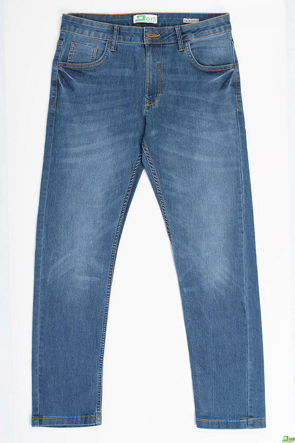 Men's slim fit Jeans Pants in various shades of Denim Blue.