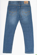 Men's slim fit Jeans Pants in various shades of Denim Blue.