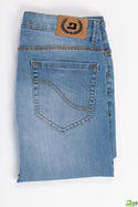 Men's slim fit Jeans Pants in various shades of Denim Blue.