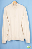 Men’s  Off White zip Full Sleeve Sweater - Dorji