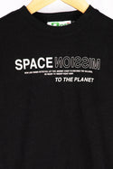 Boy's Crew neck casual fit full sleeve space mission jumper in Black.