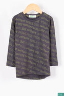 Boy’s full sleeve casual fit T- Shirt in Dark Grey.