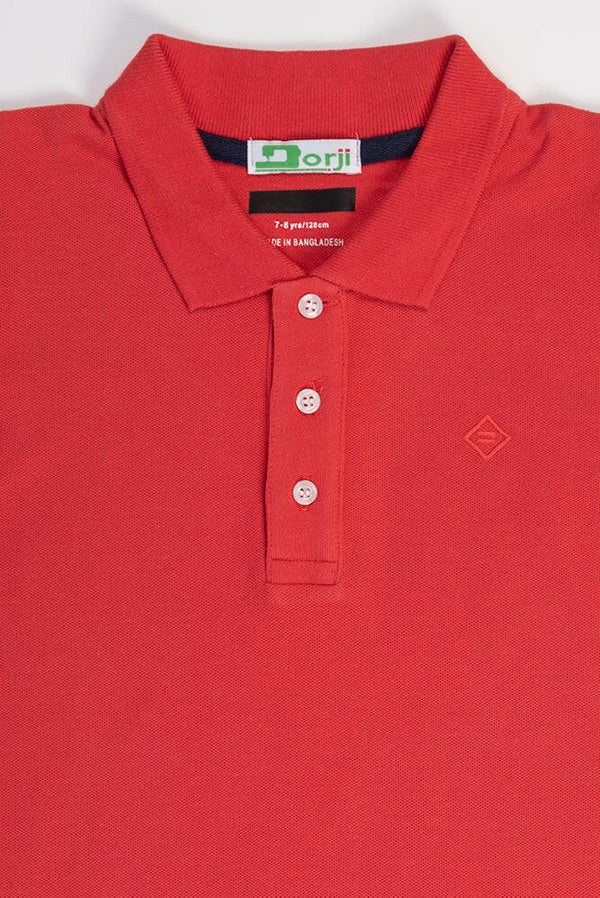 Boy's short sleeve slim fit polo