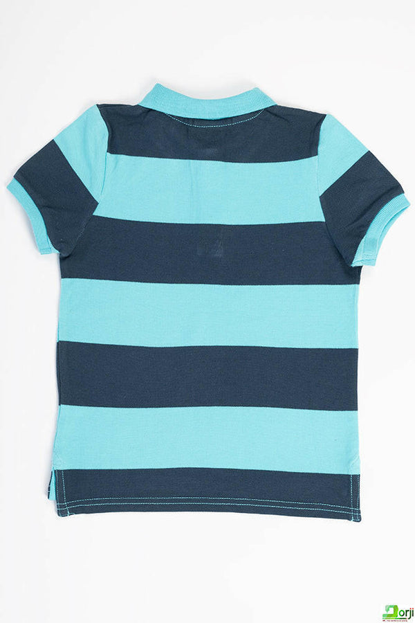 Boy's short sleeve slim fit Stripe polo