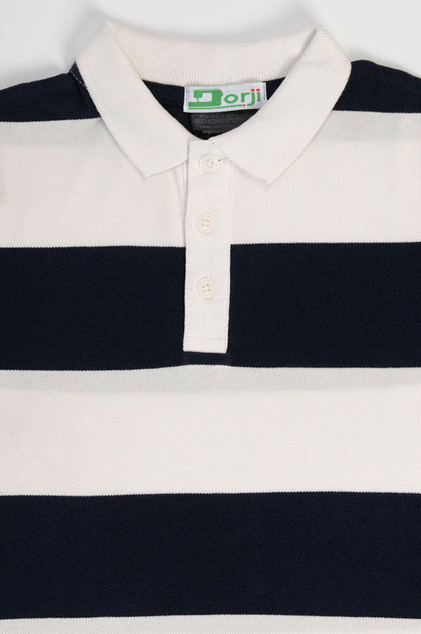 Boy's short sleeve slim fit Stripe polo