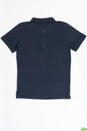 Boy's half sleeve slim fit polo in Dark Navy Blue