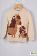 Kids full sleeve round neck regular fit Kids woolly soft knit sweater.