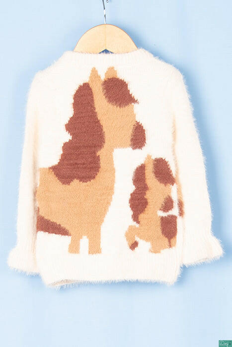 Kids full sleeve round neck regular fit Kids woolly soft knit sweater.