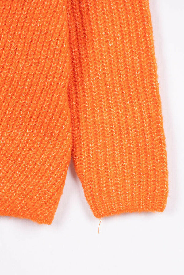 Ladies full sleeve V neck loose fit winter pullover.