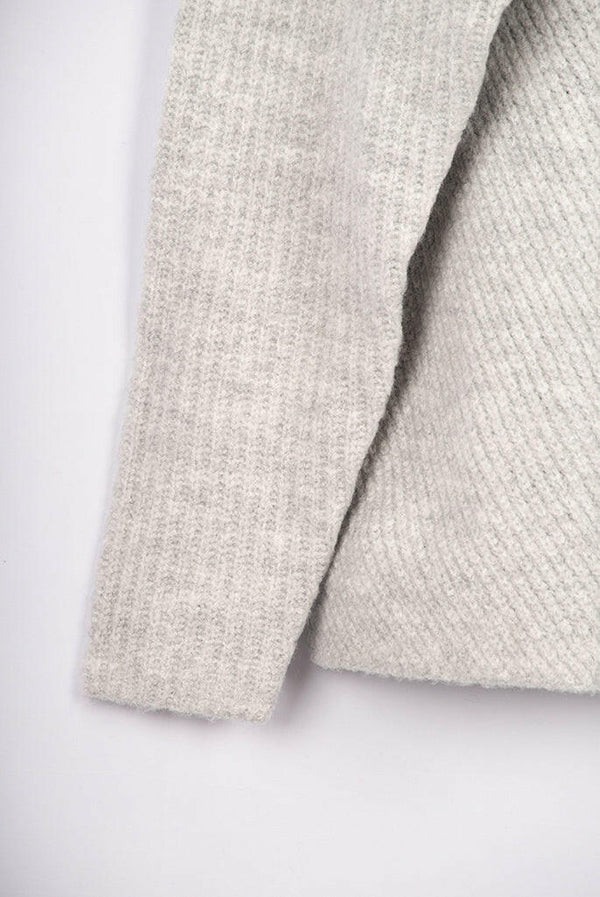 Ladies full sleeve V neck loose fit winter pullover.