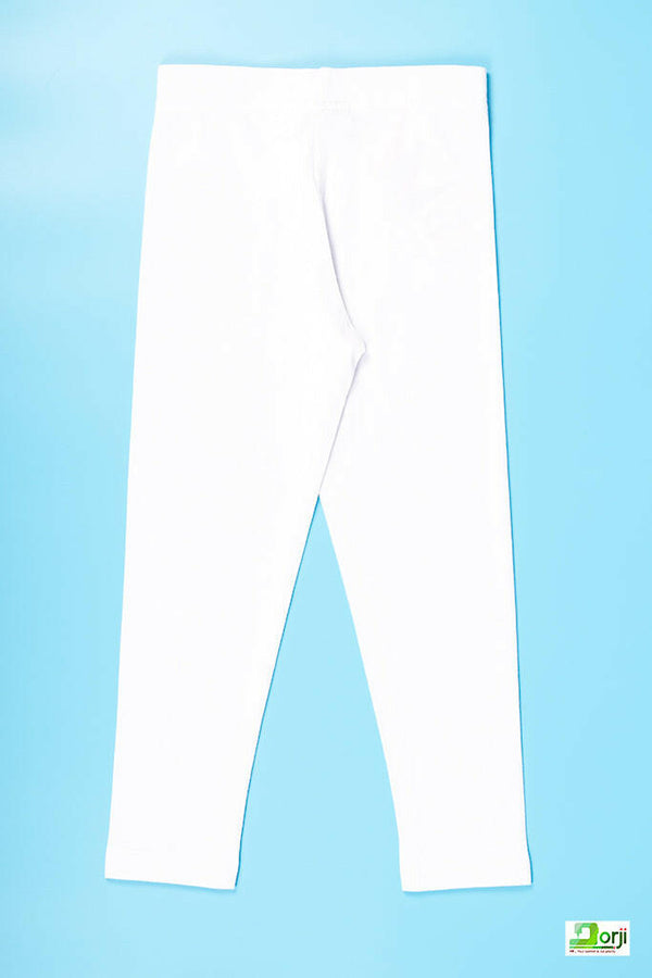 Girl's Full-Length White Leggings 