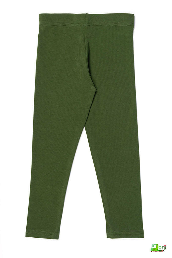 Girl's Full-Length Dark Green Leggings