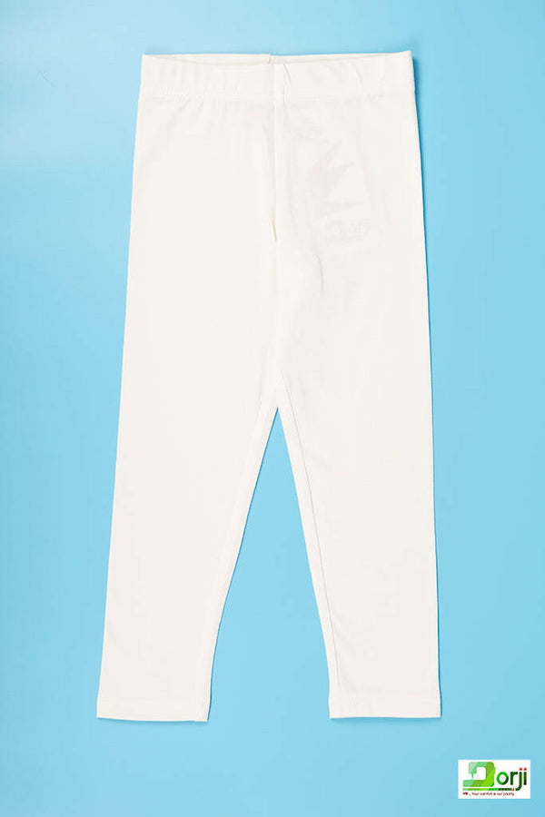 Girl's Full-Length Off White Leggings