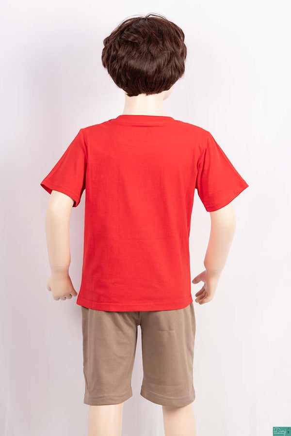 Boy's round neck regular fit short sleeve T-shirts. 