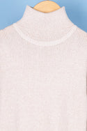 Girl’s full sleeve regular fit high neck sparkle sweater in Off white. A very soft comfortable sweater with 100% cotton. 