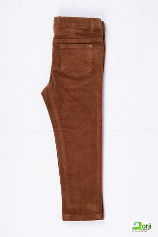 Girl's comfortable slim fit Cord Jeggings in Coffee colour. 