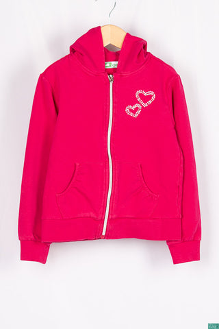 Girl's full sleeve casual fit basic hoodie on hot pink with front pockets.