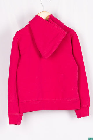 Girl's full sleeve casual fit basic hoodie on hot pink with front pockets.