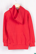 Girl's full sleeve casual fit hoodie on Red with pockets.