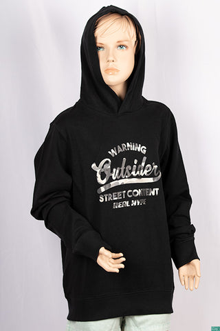 Girl's full sleeve casual fit hoodie in black with a nice cool Design on chest. 