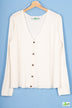 V neck full sleeve ladies soft silk cardigan with button