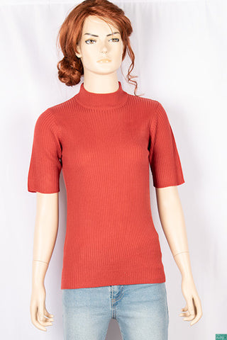 Ladies half sleeve casual fit round neck sweater. 