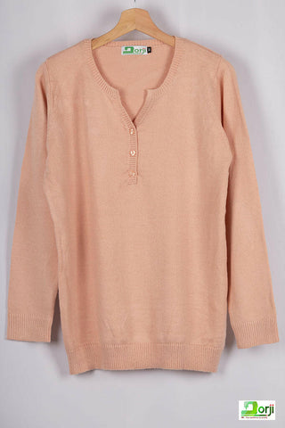 Ladies full sleeve Casual fit Knitwear in Baby Pink and Grey colours.