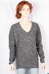 Ladies full sleeve casual fit trendy baggy design V neck knitwear.