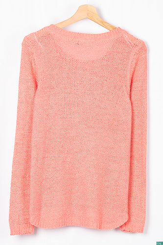 Ladies full sleeve casual fit round neck soft chunky sweater. 