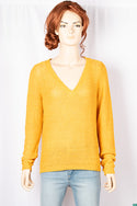 Ladies full sleeve casual fit V neck soft chunky sweater. 