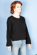Ladies full sleeve ace design neck baggy Loose fit sweater. 