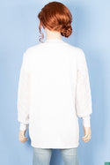 Ladies net design round neck and full net sleeve soft light Cardigan.