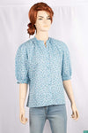 Ladies frilly half sleeve loose fit tops with frilly neck