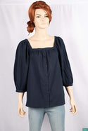 Ladies baggy 3/4 sleeve loose fit tops with square neck