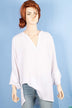 Ladies full sleeve loose fit round collar with v placket neck tops
