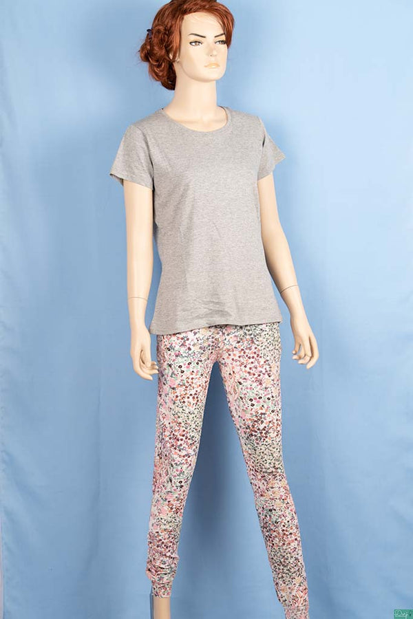 Ladies casual fit high waist printed Jeggings with Elasticated waistband. 