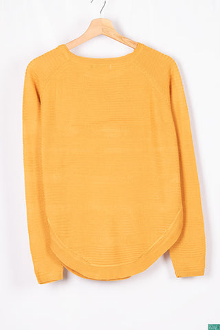 Ladies full sleeve casual fit round neck knitwear.
