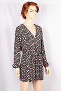 Ladies casual fit V neck full sleeve stylish romper with pockets in various printed colours