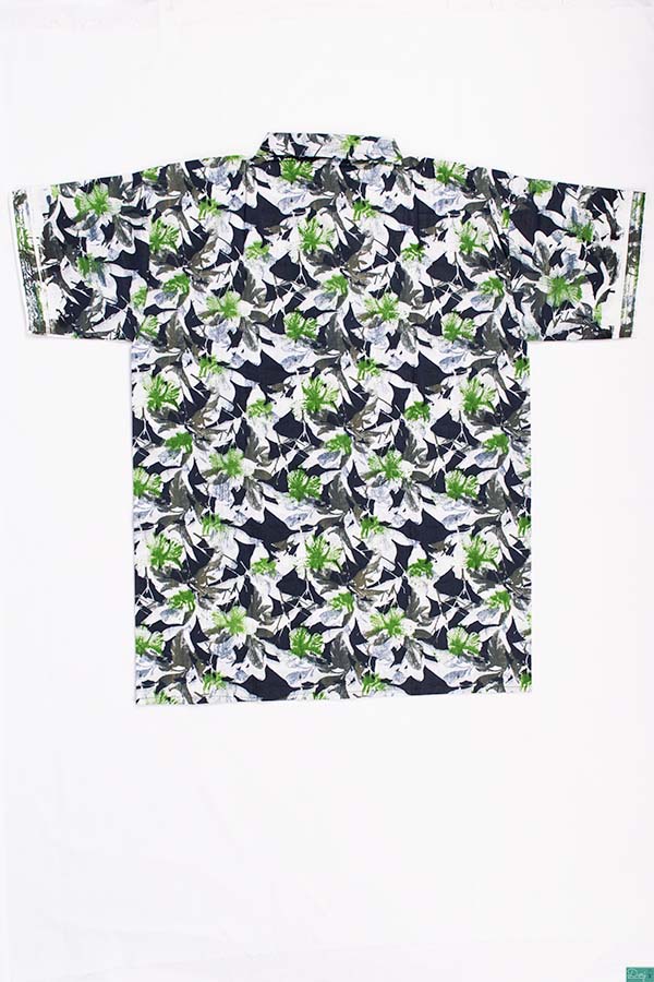 Men’s half sleeve slim fit greenish white jungle prints summer Shirts. 
