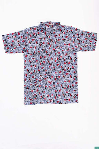 Buy ash-red-leafy-prints Men’s Shirt