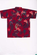 Men’s half sleeve slim fit summer red floral shirts with green In various colours.